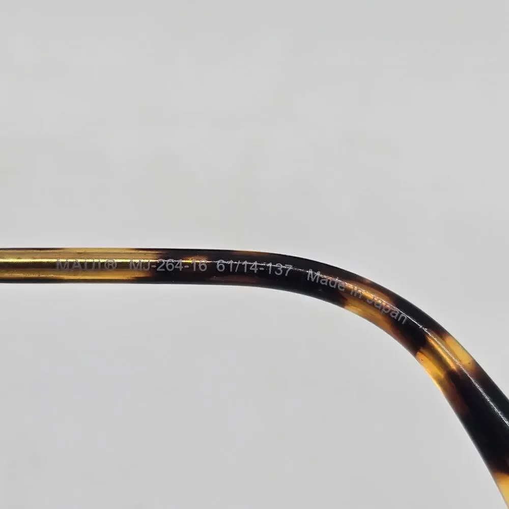 Maui Jim Mavericks MJ-264-16 Aviator Sunglasses Gold Rim Frame Japan and Case